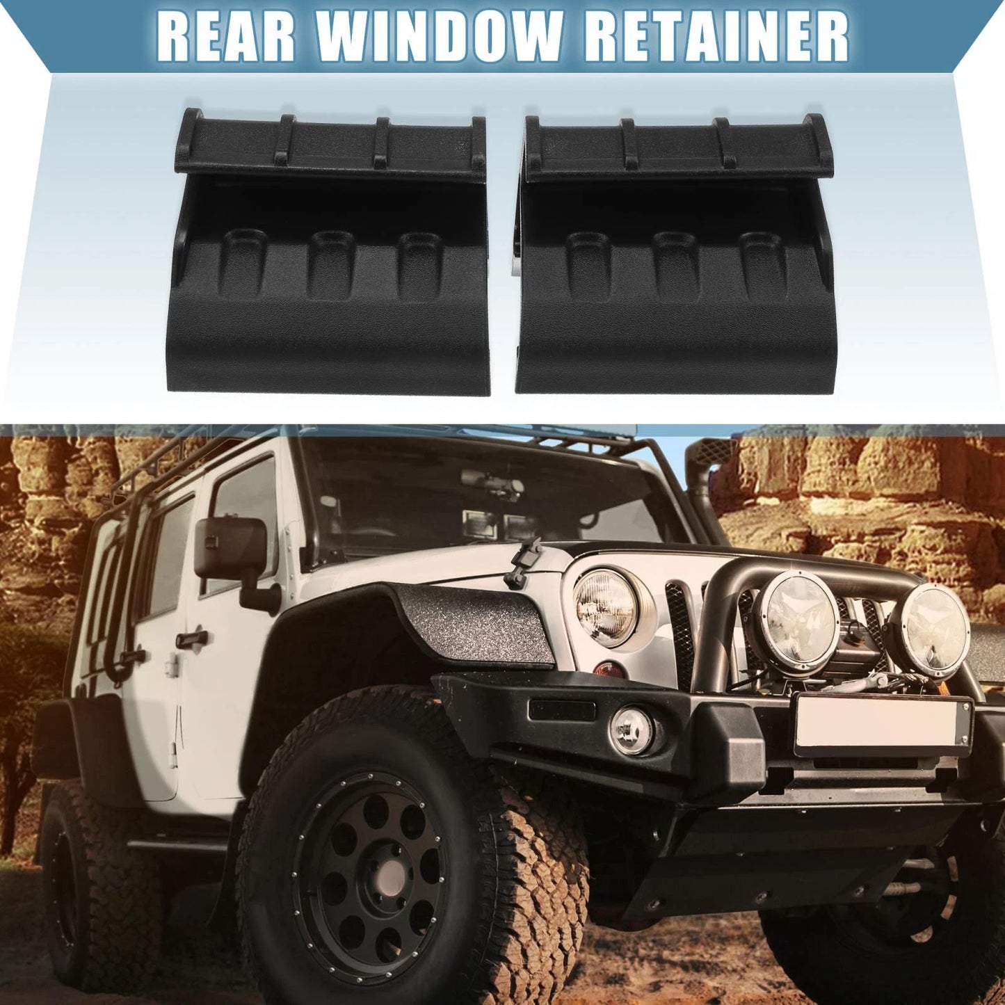 Soft Top Rear Window Clips for Jeep Wrangler JK JKU (2007-2018)