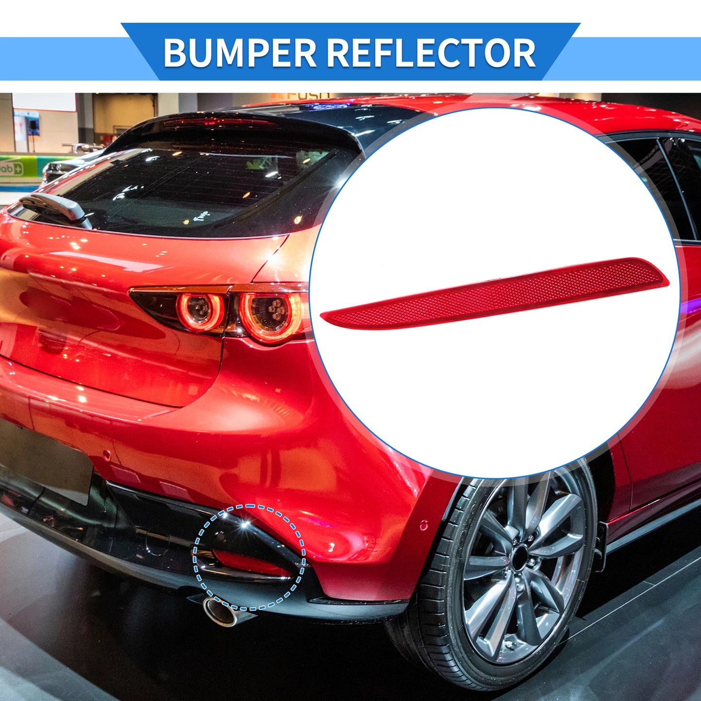 Rear Bumper Reflector for MAZDA 3 BL (2010-2013) Red