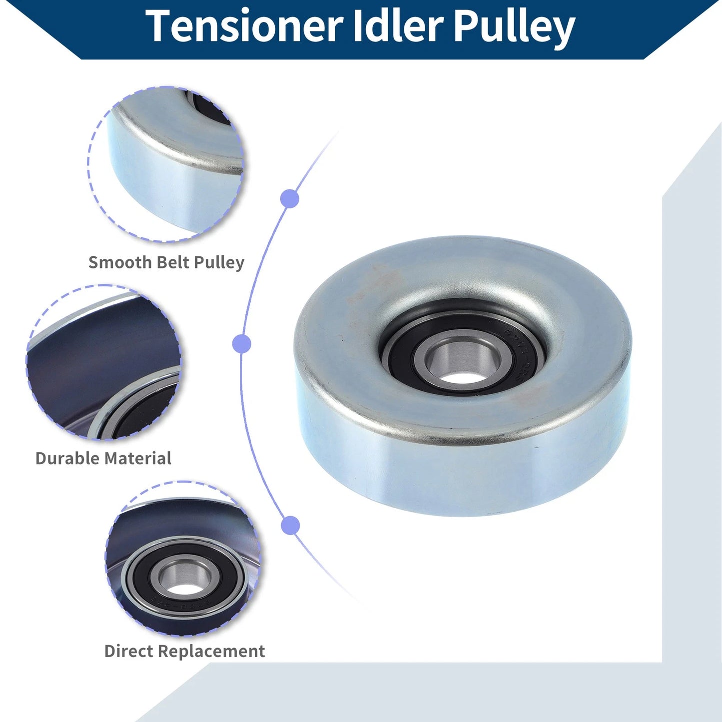 Drive Belt Idler Pulley for Honda Fit, Chevrolet (2006-2008) - 1 Pc