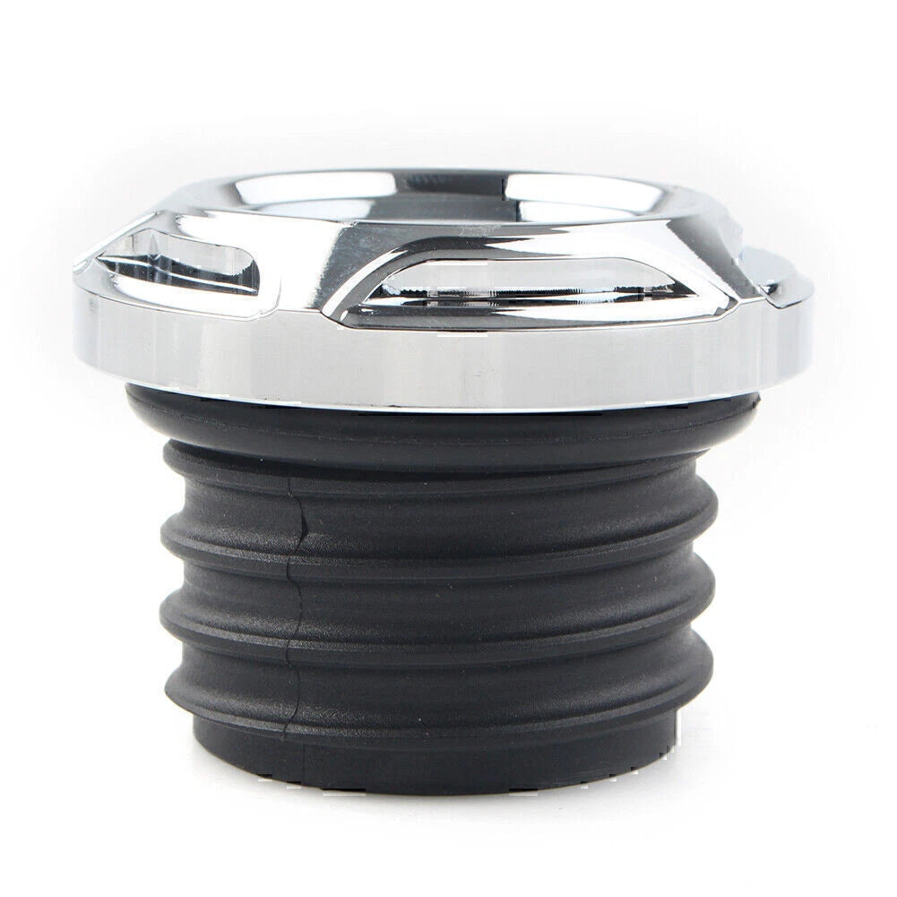 CNC Cut Chrome Gas Cap for Harley Dyna Softail