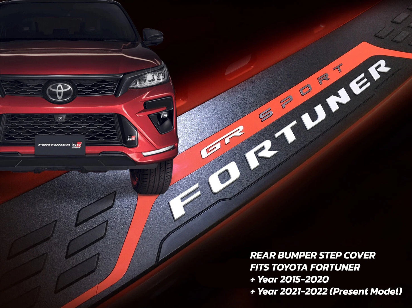 GR Sport Rear Bumper Step Door Scuff Plate Cover for Toyota Fortuner (2015-2022)