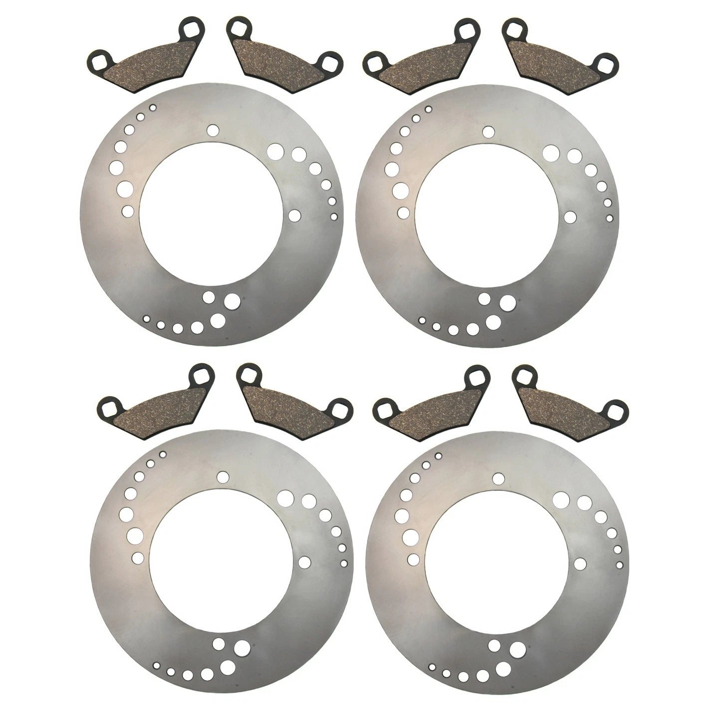 2x Front & Rear Disc Rotors & Pads for Polaris Sportsman 850 (2009–2014)