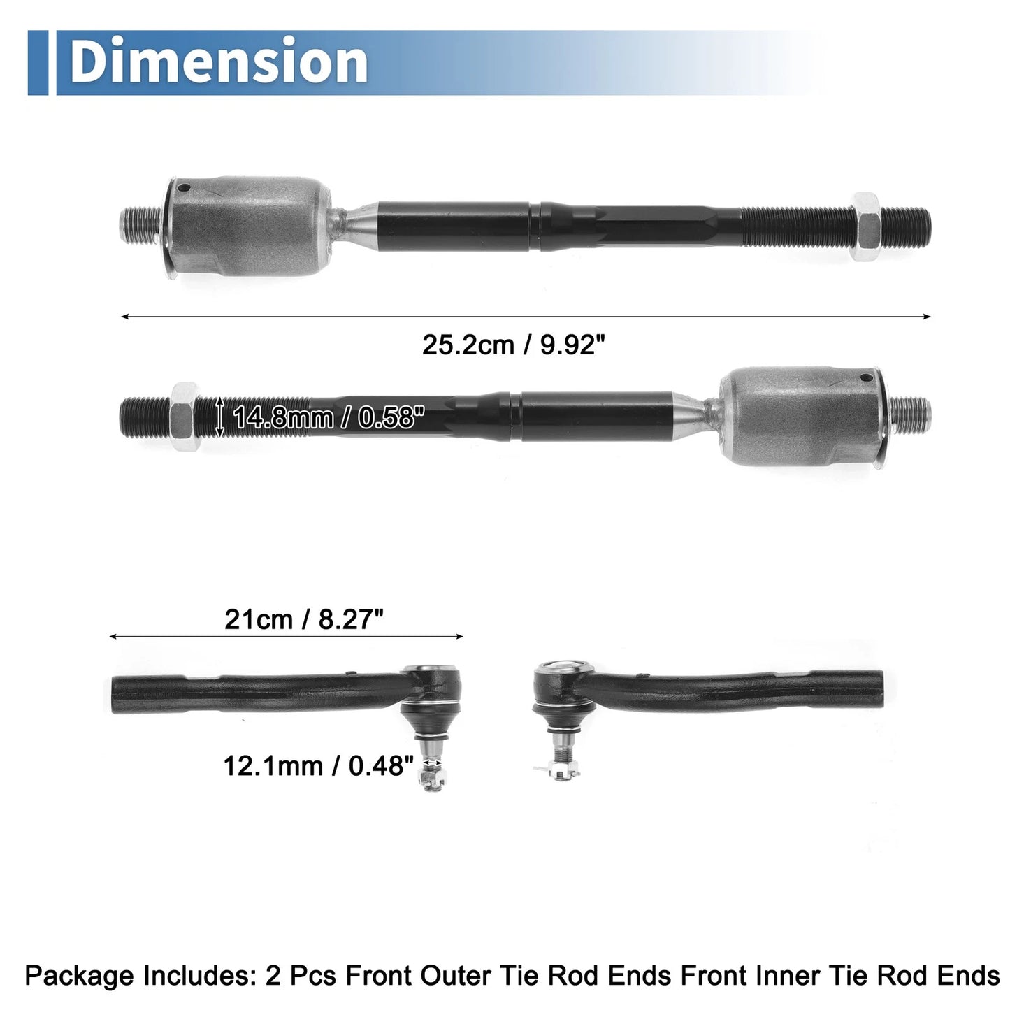 4pcs Tie Rod Ends for Toyota Solara (2004-2008)