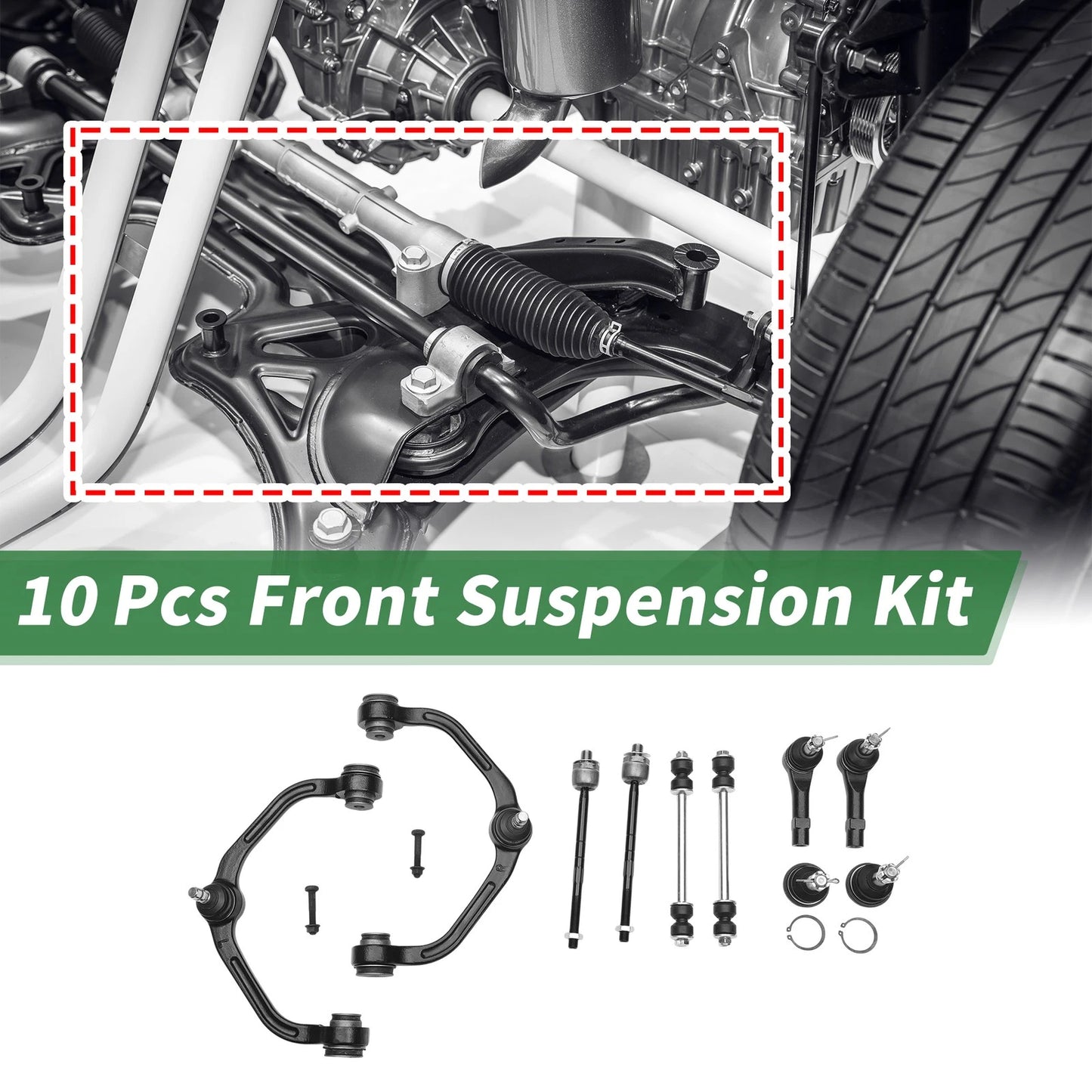 10 Pcs Front Upper Control Arms for Ford Ranger (1998-2011) 2WD