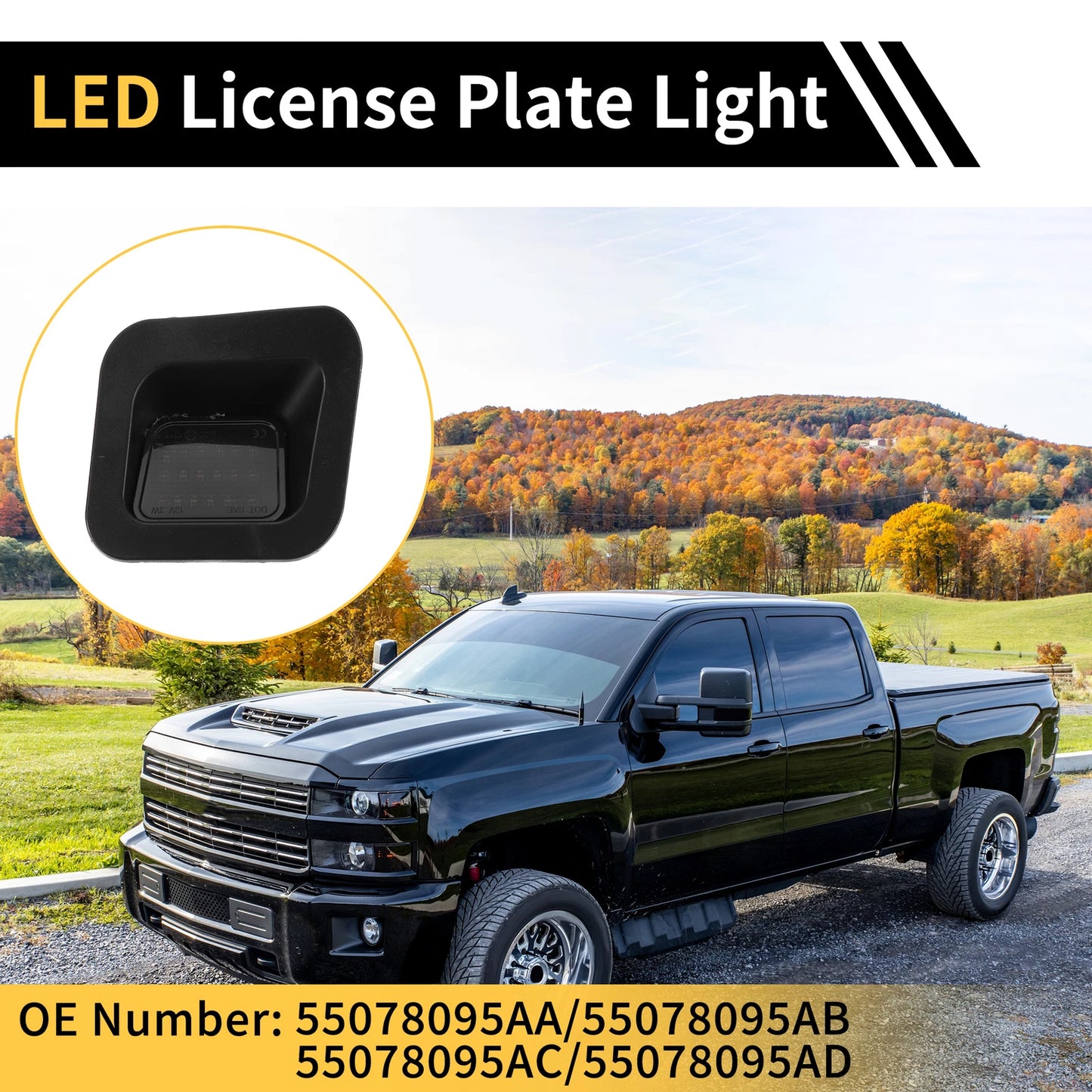 White License Plate Light for Dodge Ram 1500/2500/3500 Smoked Lens