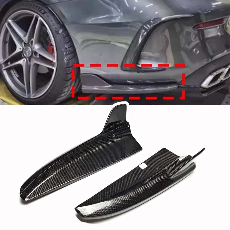 Real Carbon Rear Side Bumper Lip Splitter for Benz C-Class W205 C63/43 AMG 15-21