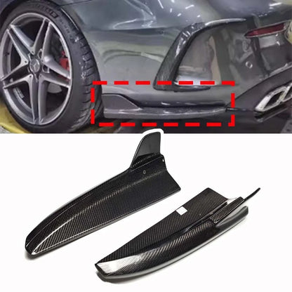Real Carbon Rear Side Bumper Lip Splitter for Benz C-Class W205 C63/43 AMG 15-21