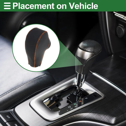 Subaru Forester Gear Shift Knob Cover 2014-2017 Black Brown Faux Leather