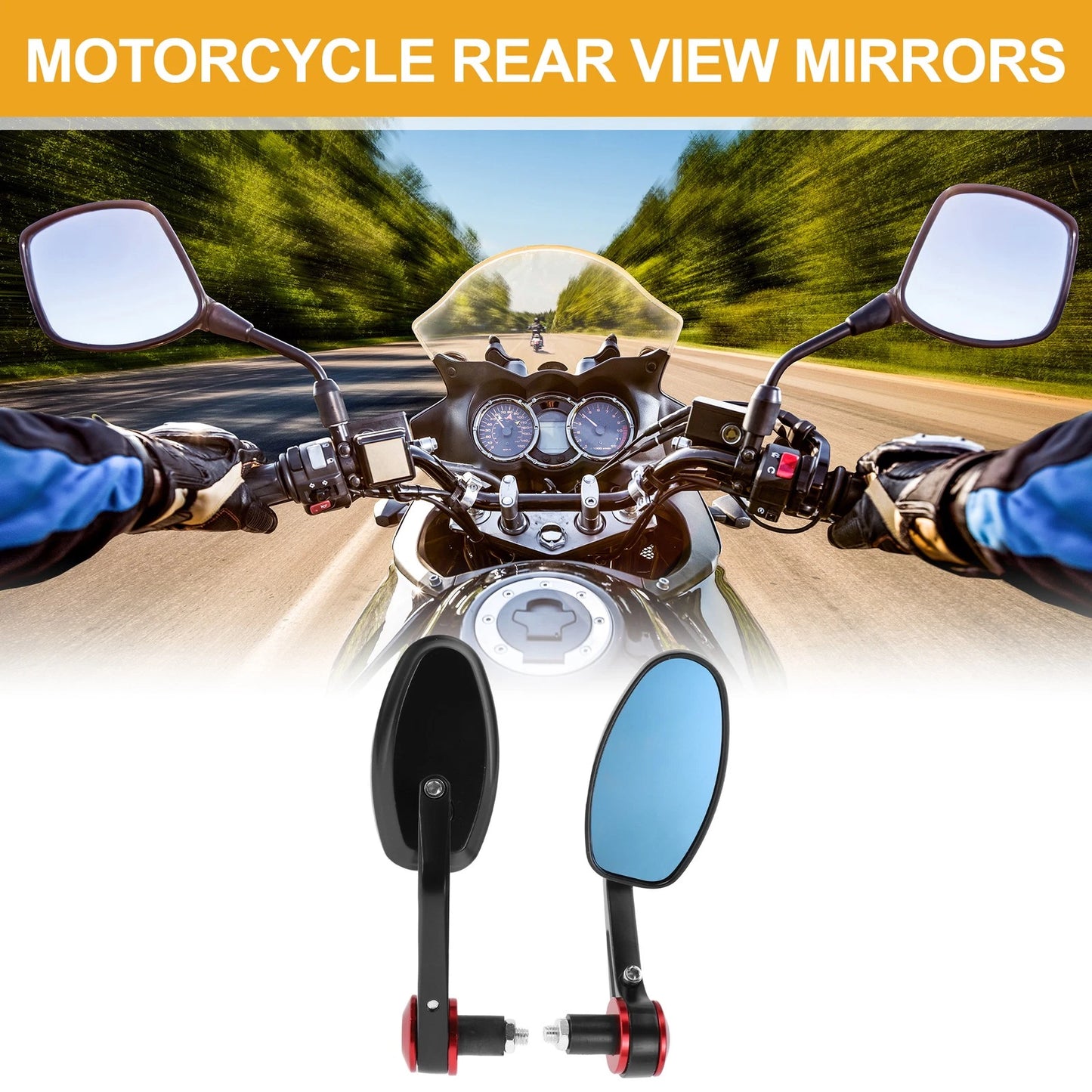 Rear View Mirrors / 1 Set / Handlebar Mirrors for M8 Motorcycle
