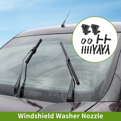 Windshield Washer Nozzle with Hose Connector for GMC Black