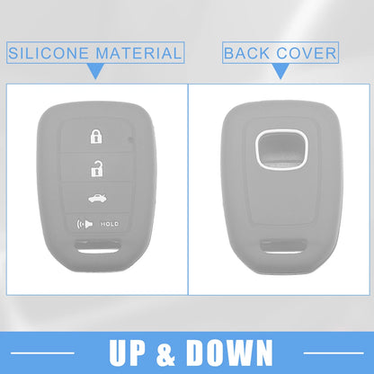 Smart Key Fob Cover Protector for Honda Civic Accord CR-V HR-V Gray ()
