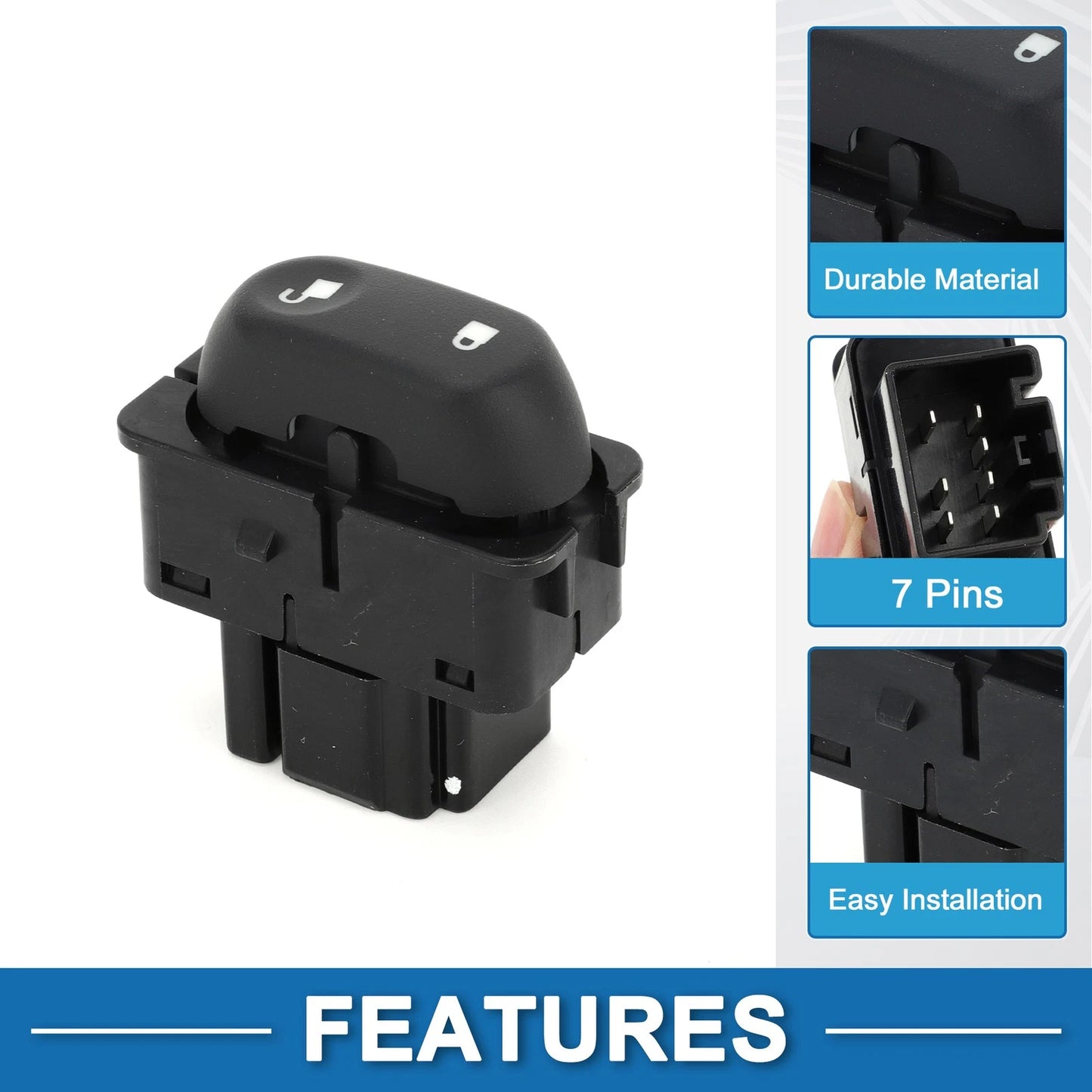 Car Door Lock Switch for Ford Excursion Explorer F-150 (2000-2005) Black