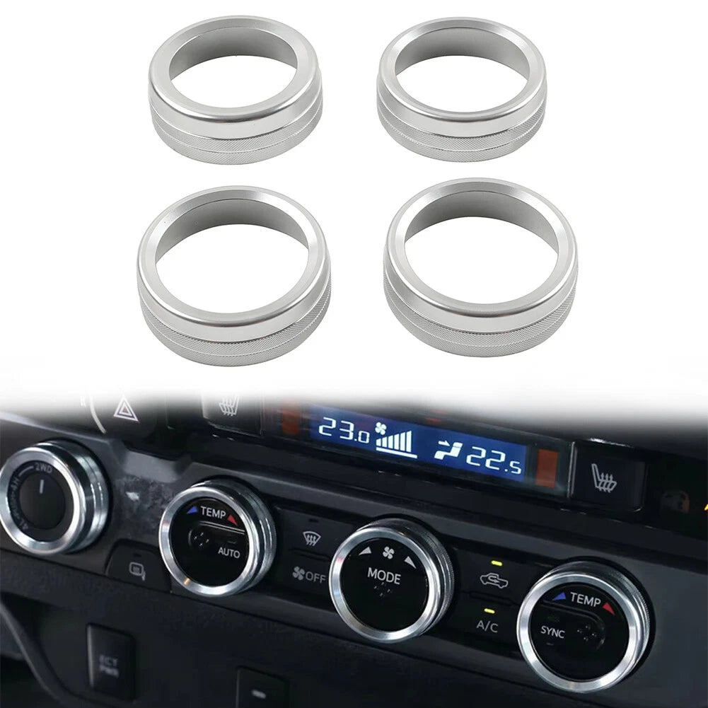 Silver AC Climate Control Knob Trim for Toyota Tacoma (2016-2023)