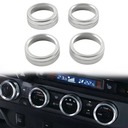 Silver AC Climate Control Knob Trim for Toyota Tacoma (2016-2023)