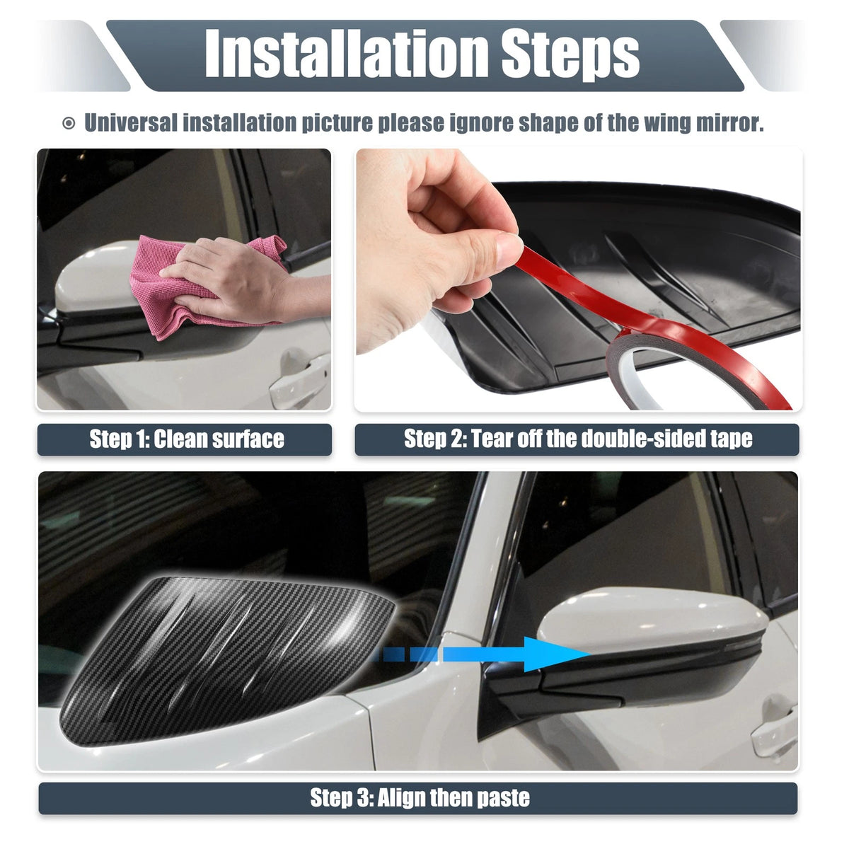 1 Pair Carbon Fiber Pattern Mirror Cover Overlay for BMW X3 G01 / iX3 G08