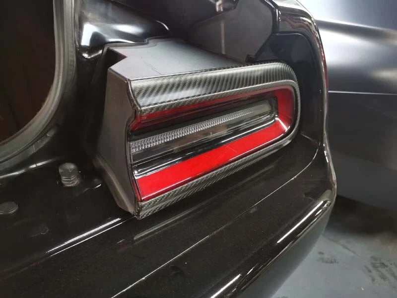 Dry Carbon Fiber Tail Light Cover Trim Frame for Dodge Challenger 2015-2022