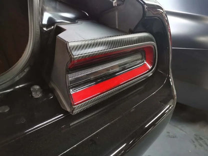 Dry Carbon Fiber Tail Light Cover Trim Frame for Dodge Challenger 2015-2022