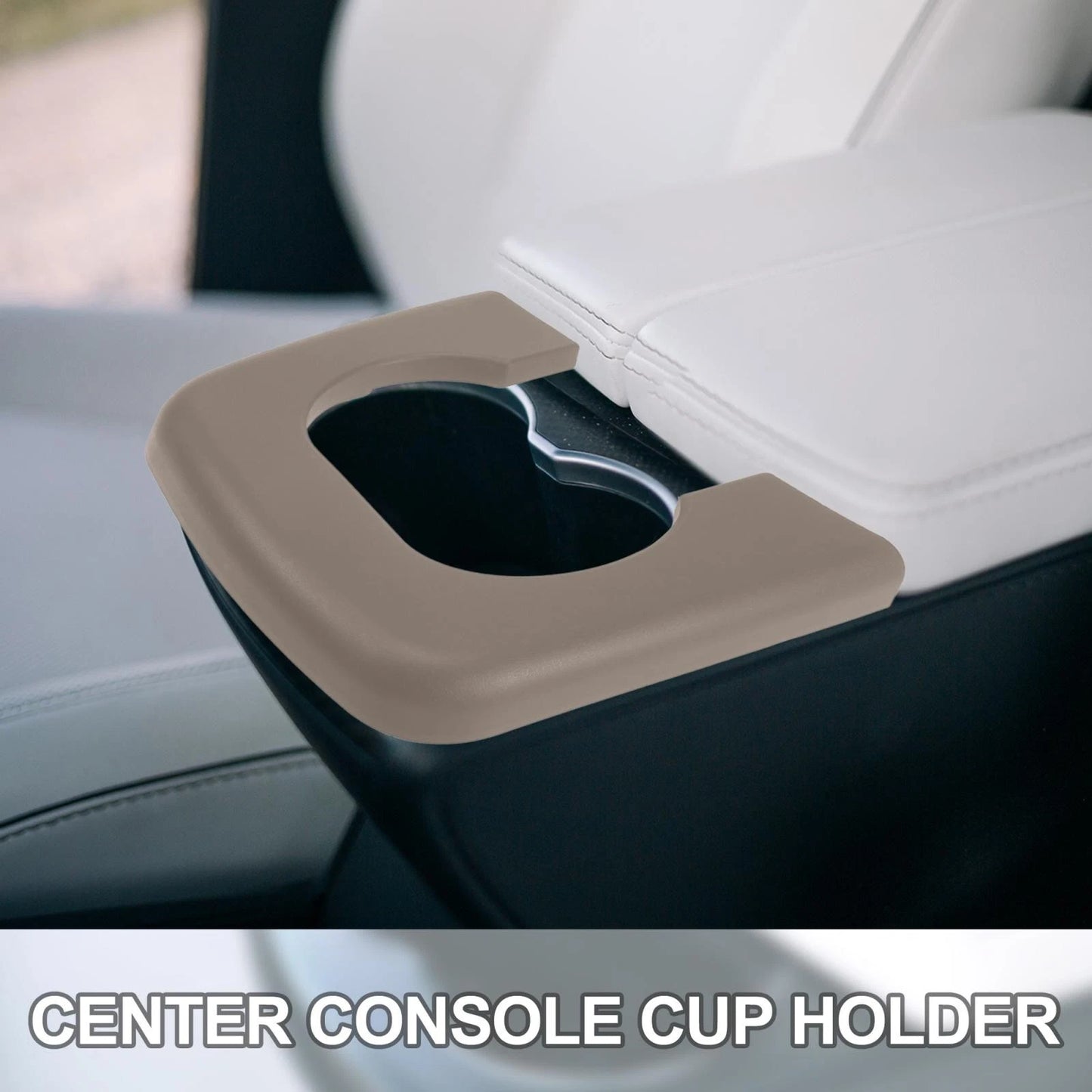 ABS Center Console Cup Holder Pad for Ford F150 (1993-2003) - Brown Replacement