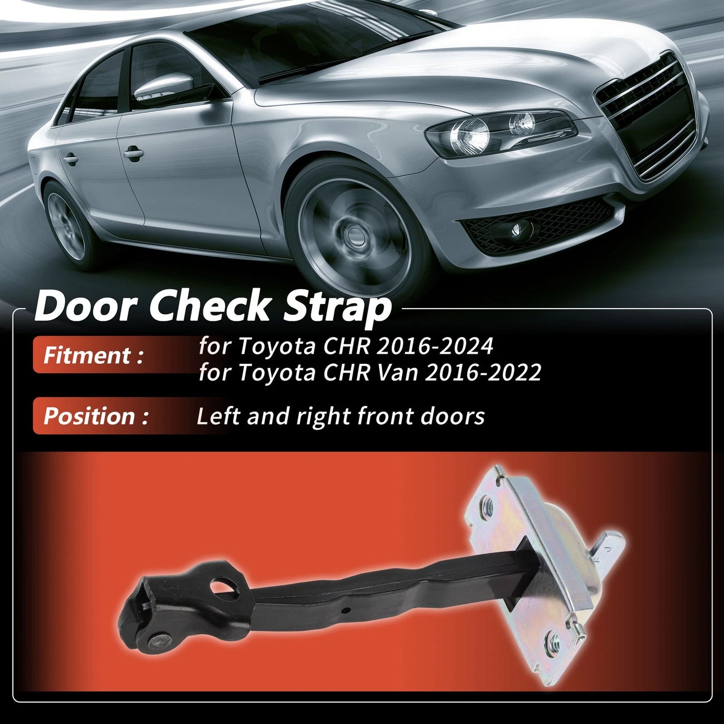 2 x Door Check Strap for Toyota CH-R (2016–2024)