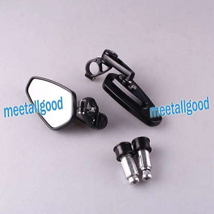 Set of 2 Universal Fit 7/8" Handlebar End Rear View Mirrors for Motorcycles