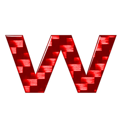 Carbon Red Alphabet Letter Emblem Badge Decals Stickers for Car (All Years)
