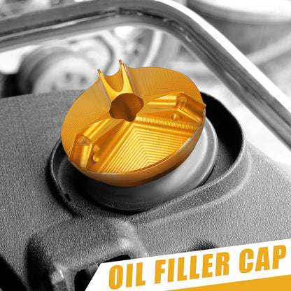 Oil Filler Cap Plug Cover Gold Tone for Yamaha YZF-R6 FZ750 FZ600