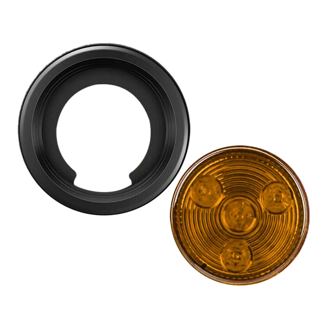 2" Round Amber LED Light for Trailer Side Marker Clearance Grommet (All Years)