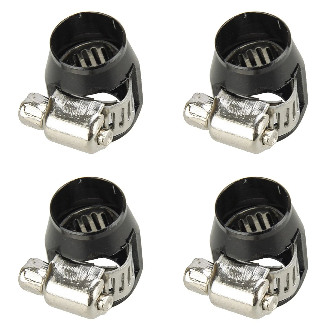 4 x AN4 Hex Car Hose Finisher Clamp Adapter Fittings