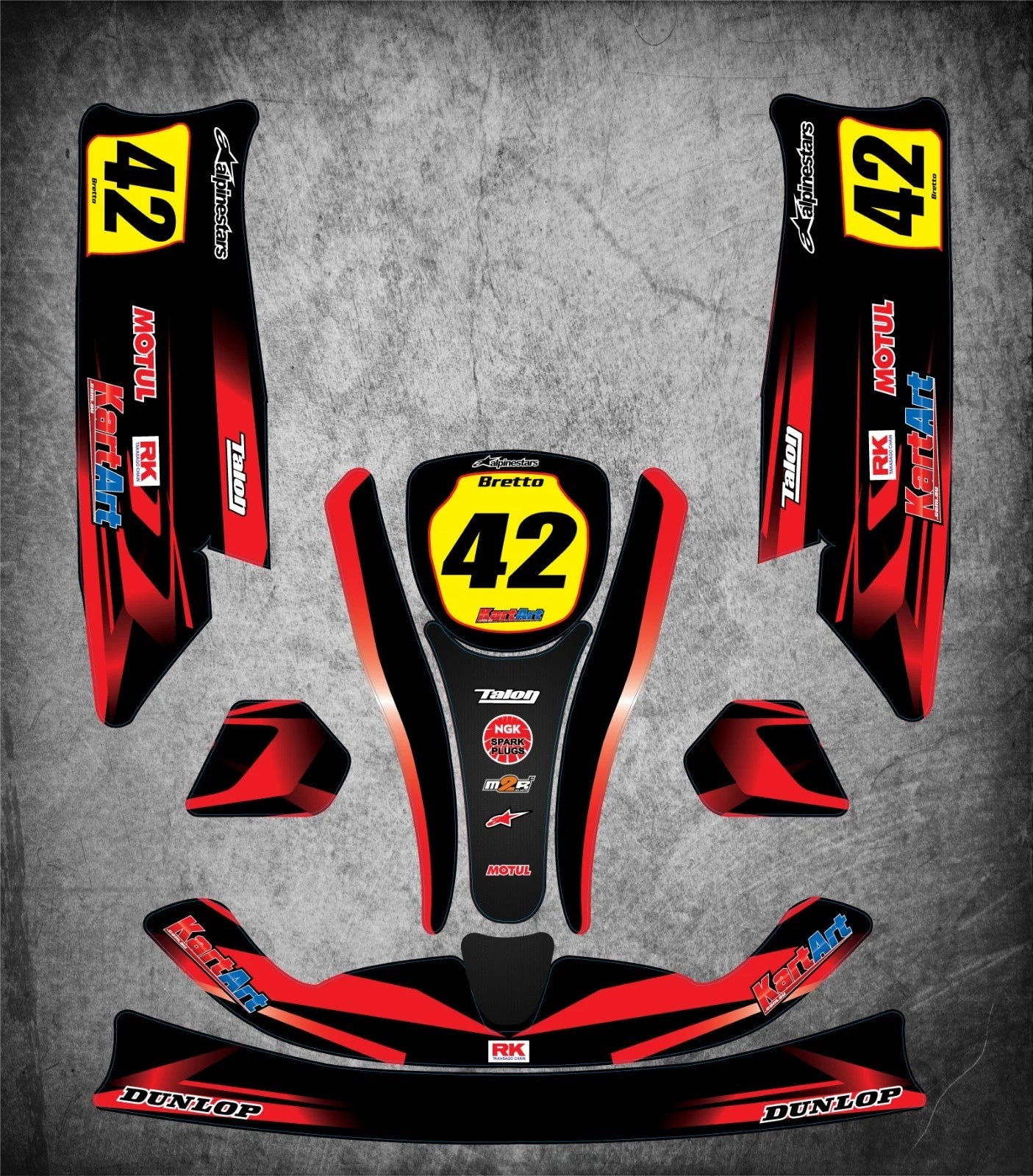 Go Kart Graphics STILO Kart Thunder Stickers Decals