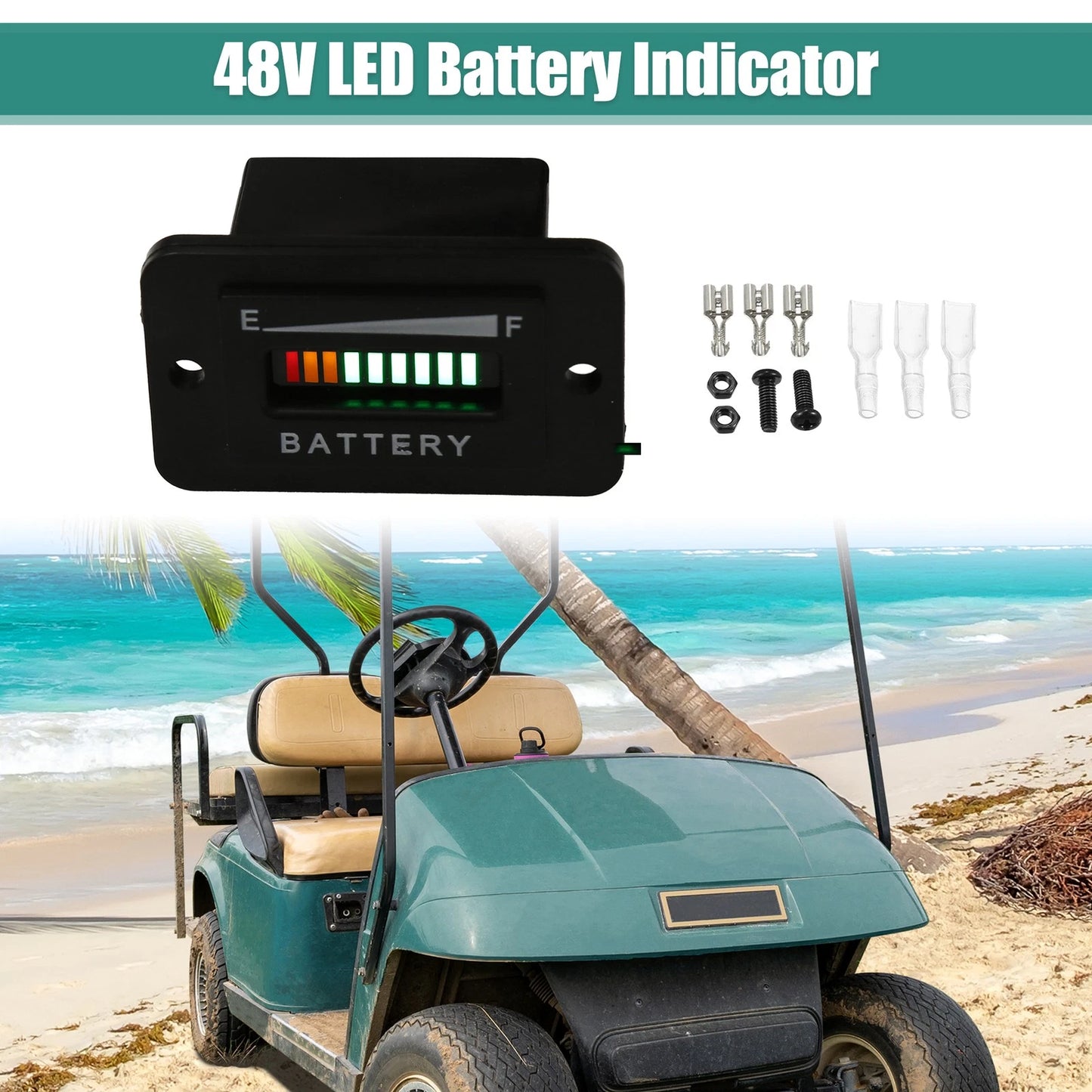 48V LED Battery Gauge Meter Fuel Meter for EZGO / Yamaha / Club Car