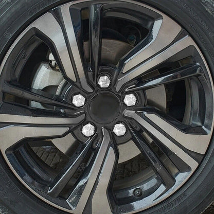 Lug Nut Covers 20Pcs White Rhinestone for Cars