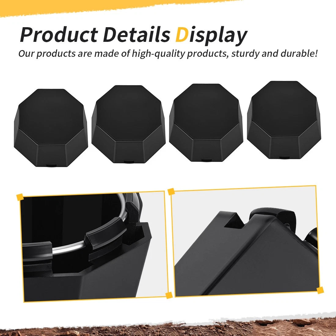 4pcs Matte Black Hub Caps Covers for Polaris Sportsman 570 (2015–2025)