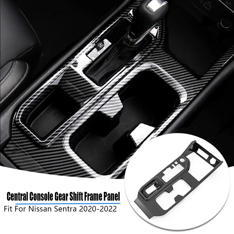 Carbon Style Central Console Gear Shift Frame Trim for Nissan Sentra (2020+)