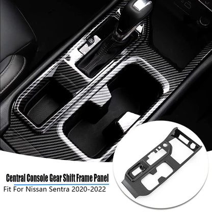 Carbon Style Central Console Gear Shift Frame Trim for Nissan Sentra (2020+)