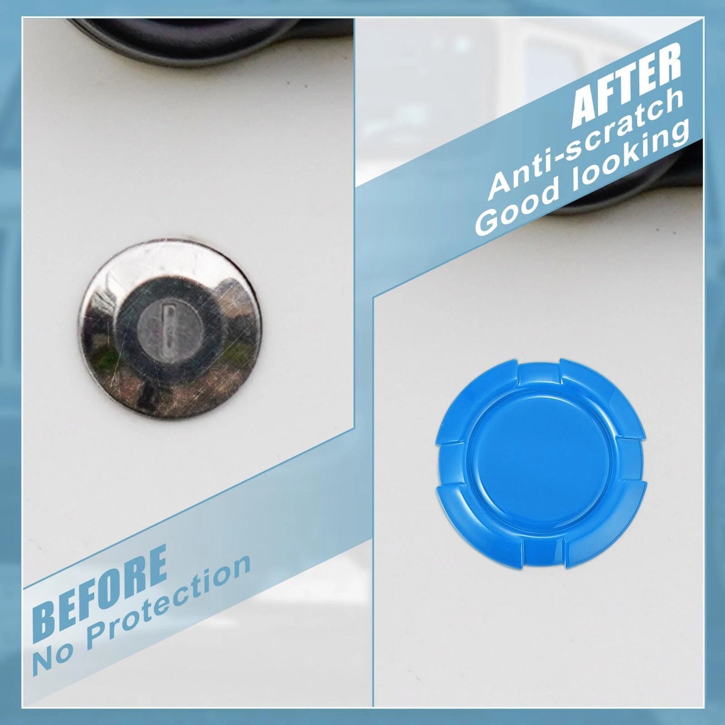 Car Door Key Jack Cover for Jeep Wrangler JL JLU (2018-2021) - 3 x Blue ABS