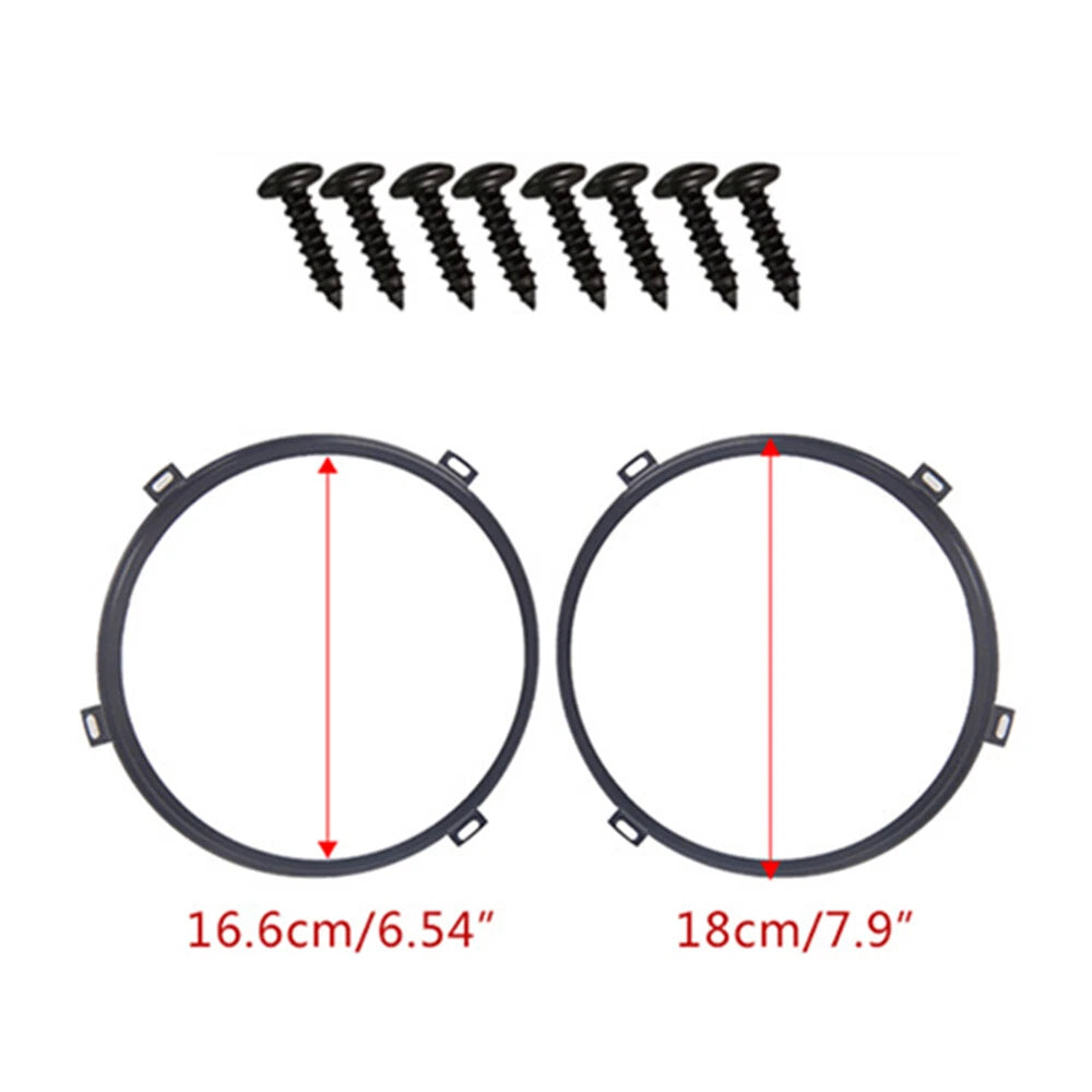 7" Headlight Mount Bracket Ring Black for Jeep Wrangler JK (2007-2018)