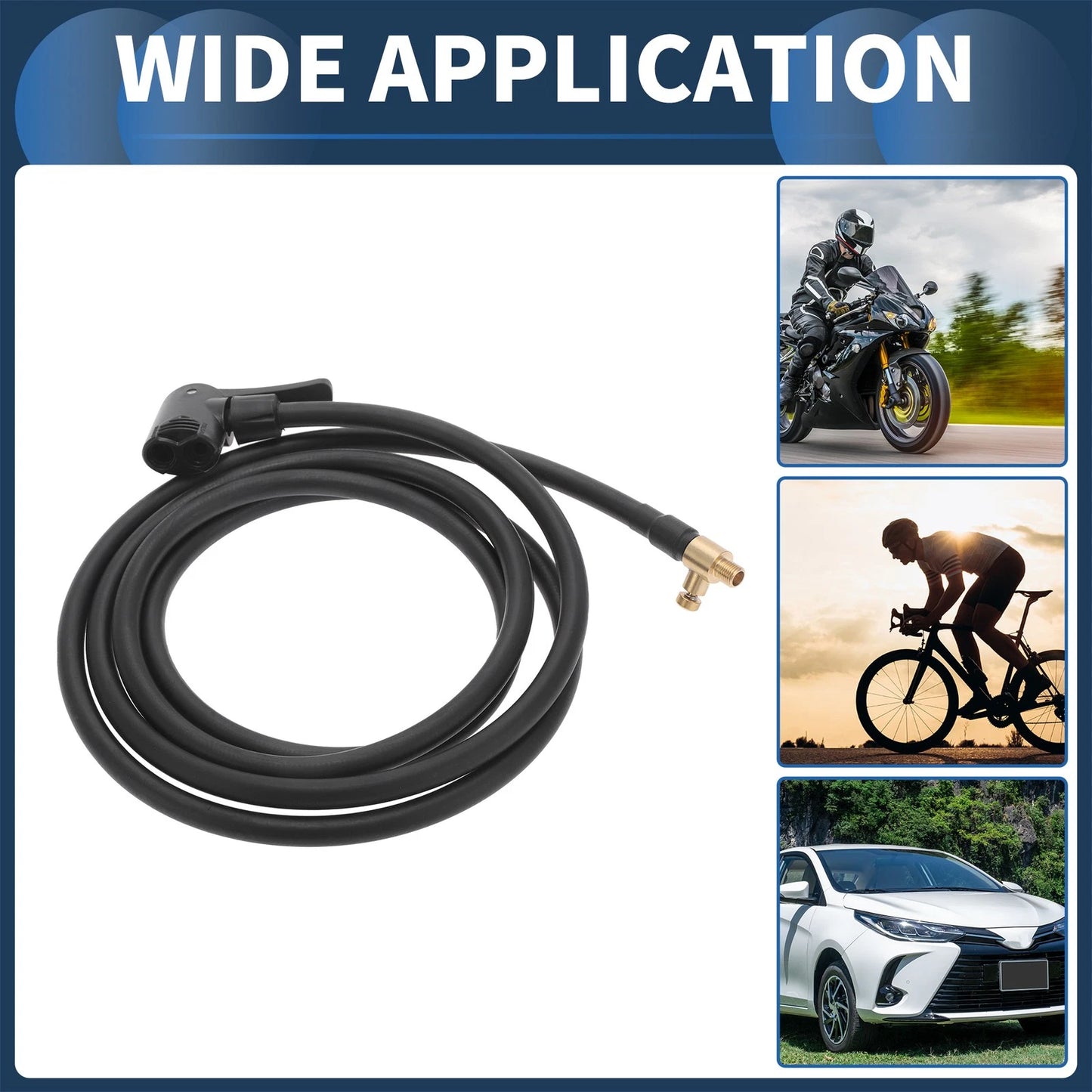 1pc 78.74in M8x0.8 Tire Inflator Tube 0.305in 32TPI for Car/Motorcycle