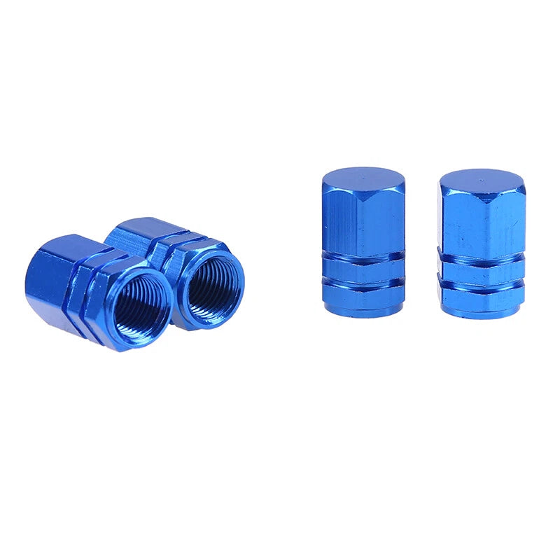 4 x Aluminum Tire Valve Caps for Car Wheel Rim - Dust Covers