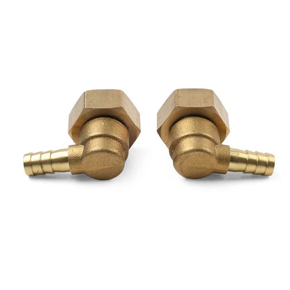 2 x Brass Hose Barb Fitting Elbow 6mm x G1/2 for Pipe Connectors