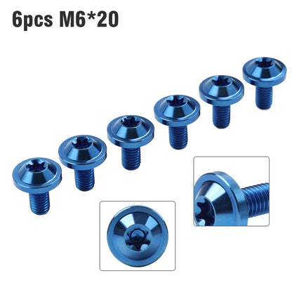 6 x M6x20mm Titanium Alloy Torx Head Bolts for Bike Motor