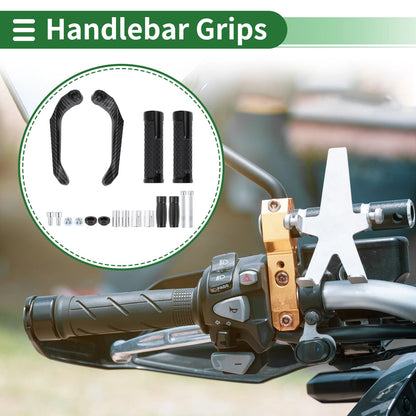 7/8" 22mm Hand Grips Rubber Black Plaid for Motorcycle
