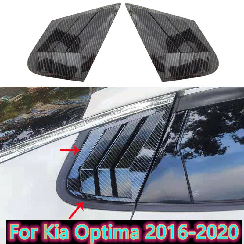 Carbon Fiber Rear Side Window Quarter Louver Cover Trim Kia Optima (2016–2020)