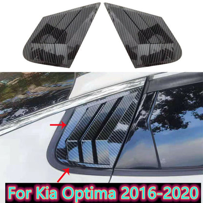 Carbon Fiber Rear Side Window Quarter Louver Cover Trim Kia Optima (2016–2020)
