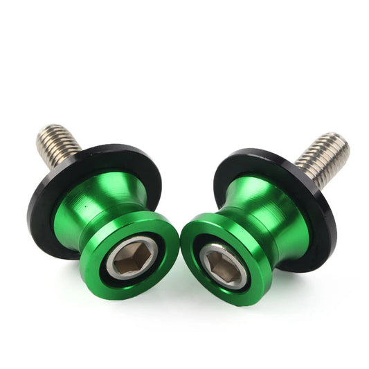 10mm Swingarm Spools for KAWASAKI ZX6R (1998-2011) - Green Slider Stand