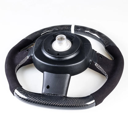 Carbon Flat Bottom 3 Spoke Suede Steering Wheel for Mini R50 R52 R53 (02-08)