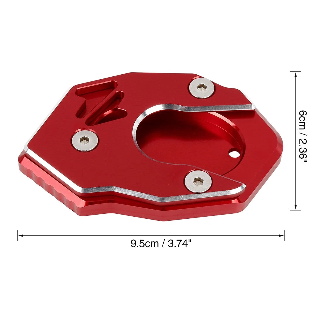 CNC Side Stand Extension Pad Red for Kawasaki Z900RS (2017–2019)
