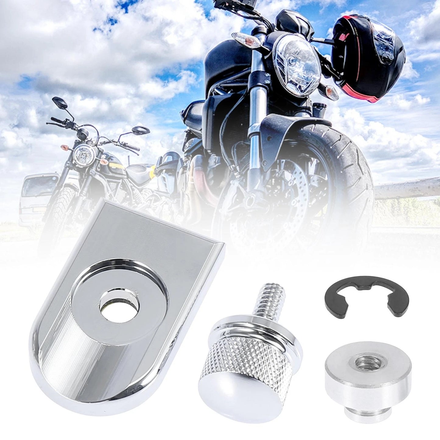 Seat Bolt Tab Screw Mount Knob Nut Cover for Harley Davidson
