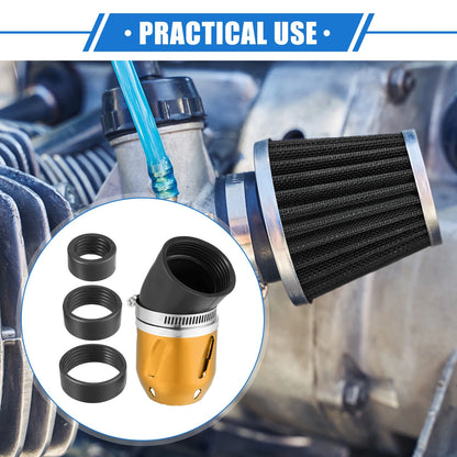 Air Filter 26/35/42/48mm ID 90x60mm Durable Gold Tone for Motorcycle