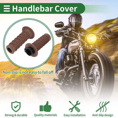 25mm Hand Grips Cover Handlebar Cover TPU Light Brown for Motorcycle