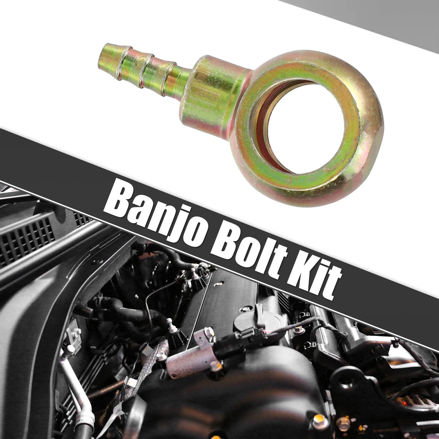 1 Set M14x1.5 Banjo Bolt Kit with Copper Washers for Motorcycle Bronze Tone